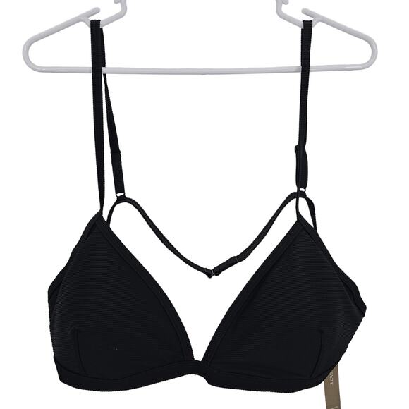 J. Crew Other - J. Crew Womans size 3X Ribbed Triangle Bikini Top in Black Adjustable Straps NEW